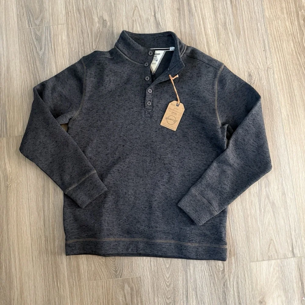 Men's New Weatherproof Vintage Brand Fleece Pullover NWT Large, Charcoal - Picture 2 of 4